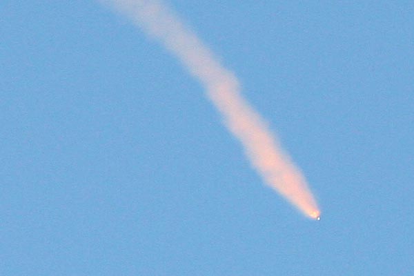 First Dnepr Launch From Yasny Launch Base (Burnout of 1st stage and ignition of 2nd stage), 2006-07 (C) Seiji Yoshimoto 